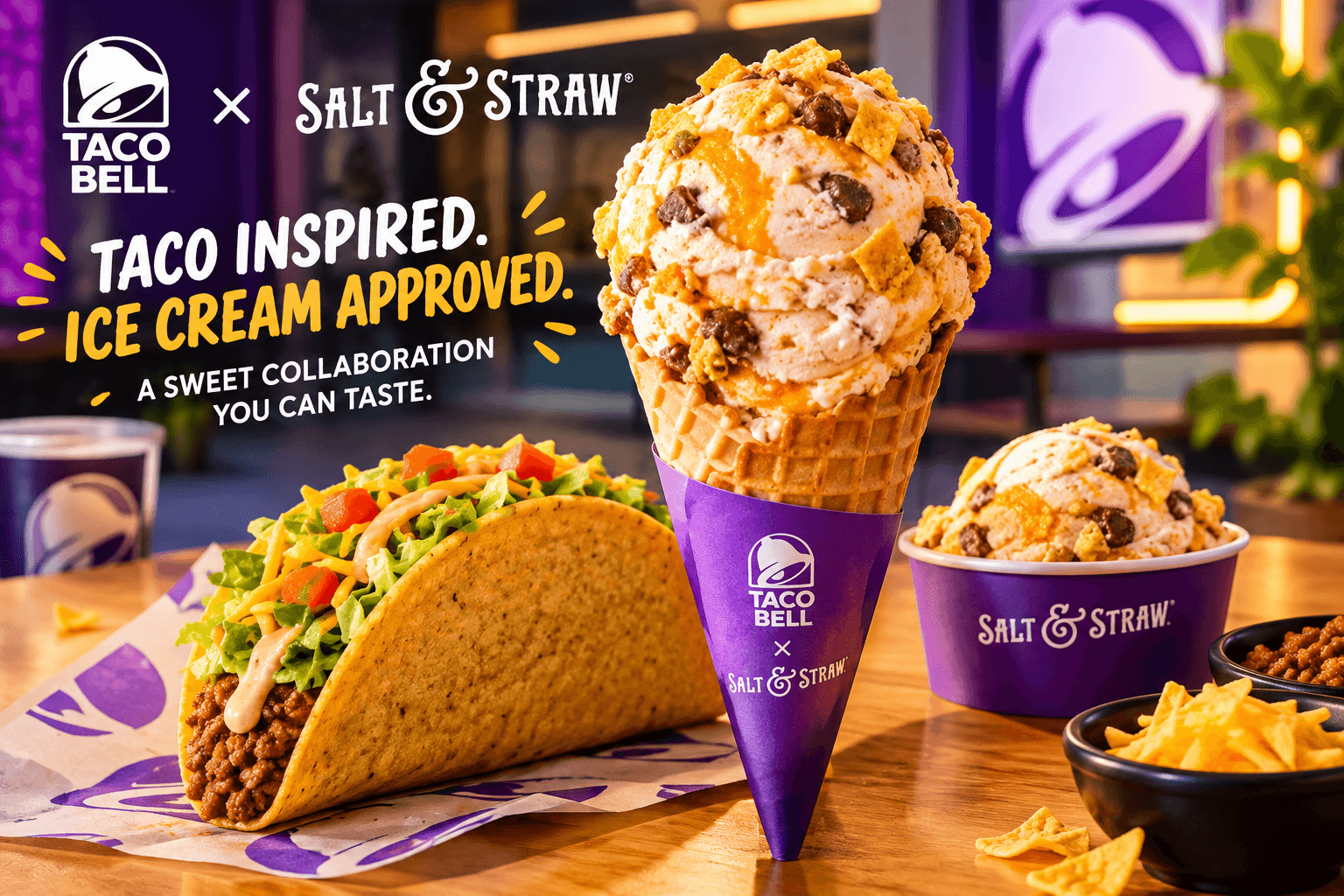 Taco Bell x Salt & Straw Ice Cream Taco Menu Taco Bell x Salt & Straw Ice Cream Taco Menu